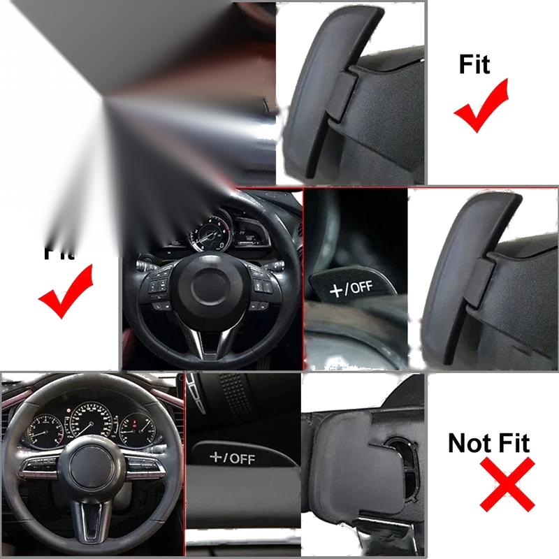 Mazda 3 6 CX-3 CX-4 CX-5 MX-5 Gray Steering Wheel Shifter Paddle Extensions (2014-2023)