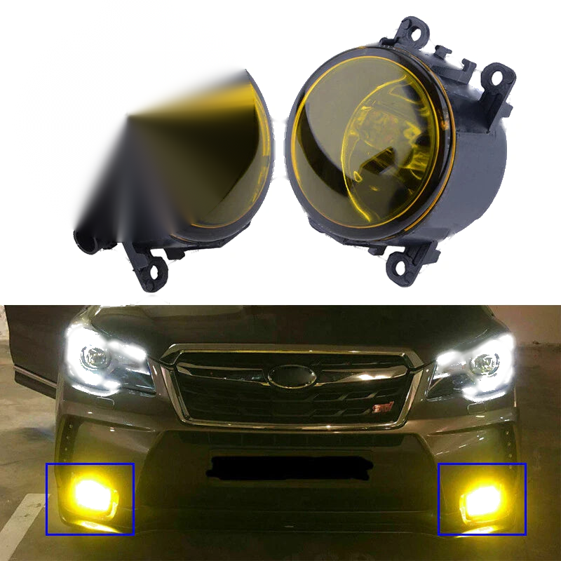Acura Honda Ford Nissan Suzuki Left & Right Yellow Fog Light Lamps with H11 Bulbs