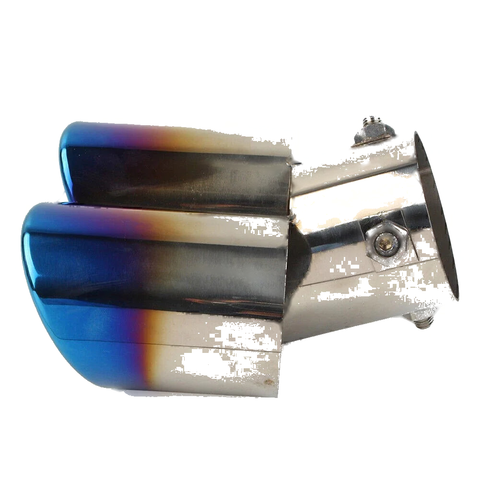 Car 1x Blue Dual Exhaust Pipe Tail Muffler Tip (No Year Specified)