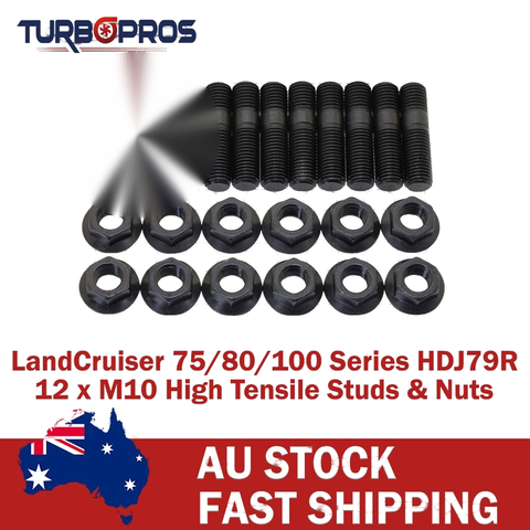 Landcruiser 75 80 100 Series HDJ79R High Tensile Exhaust Manifold Stud Kit