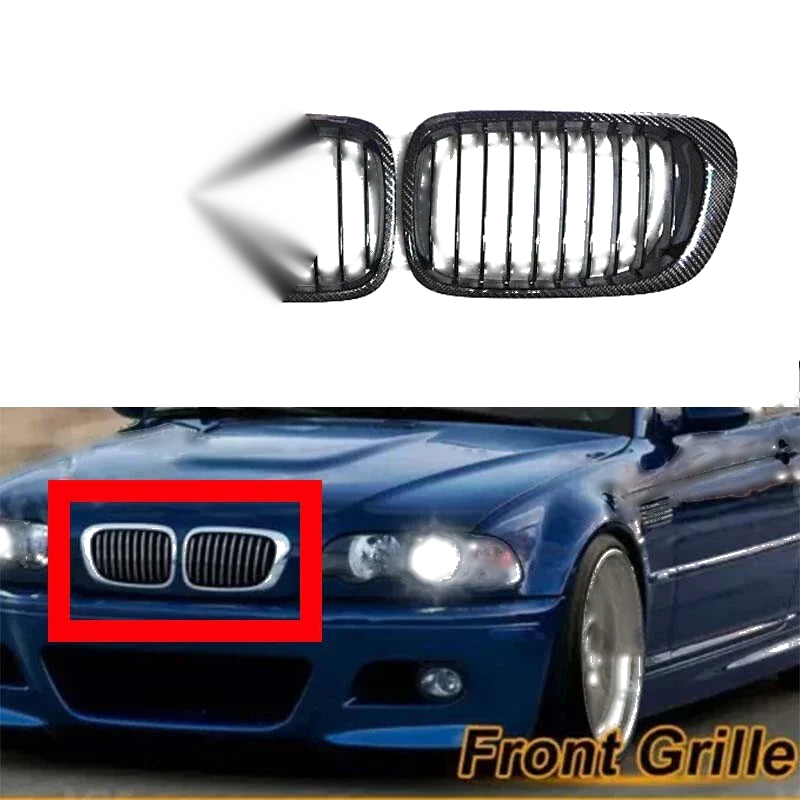 BMW E46 3 Series Pre-LCI 99-01 / M3 01-06 Carbon Fiber Front Grille Grill