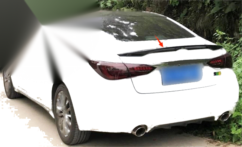 Infiniti Q50 Glossy Black Sedan Rear Spoiler Wing (2014-2024)