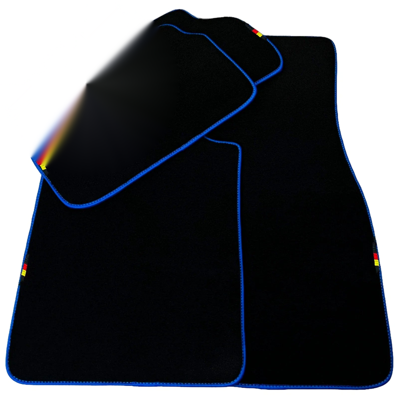 BMW 8 Series E31 Coupe (1989-1999) Blue Trim AutoWin Black Floor Mats