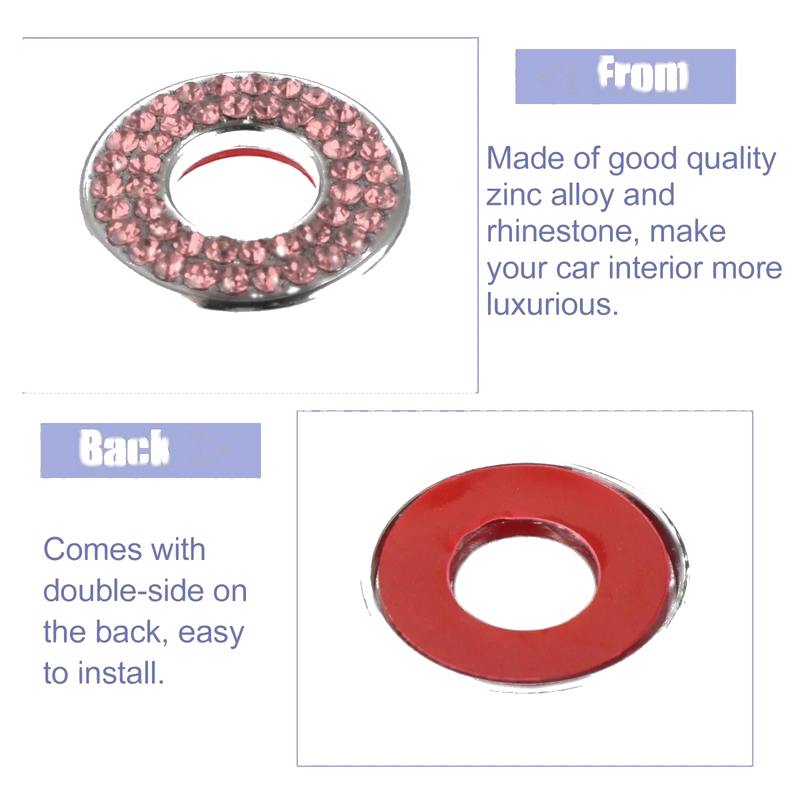 Mercedes Benz E C Class GLC 4pcs Pink Bling Car Door Lock Stickers (2015-2019)