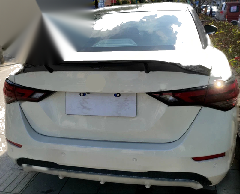 Nissan Sentra Sedan Glossy Black R Style Rear Spoiler Wing (2020-2024)