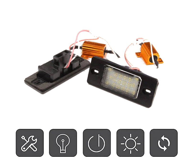 VW Touran, Touareg, Polo, Jetta (2011-2012) 2 x 18 LED License Plate Lights