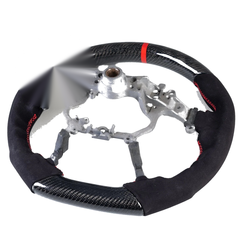 Toyota Land Cruiser Prado Carbon Flat Bottom Suede Steering Wheel (2009-2023)