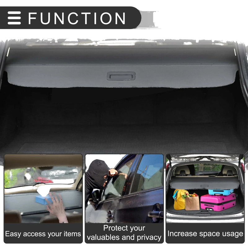 Lexus RX RX350 2023-2025 Black Carbon Fiber Retractable Cargo Cover