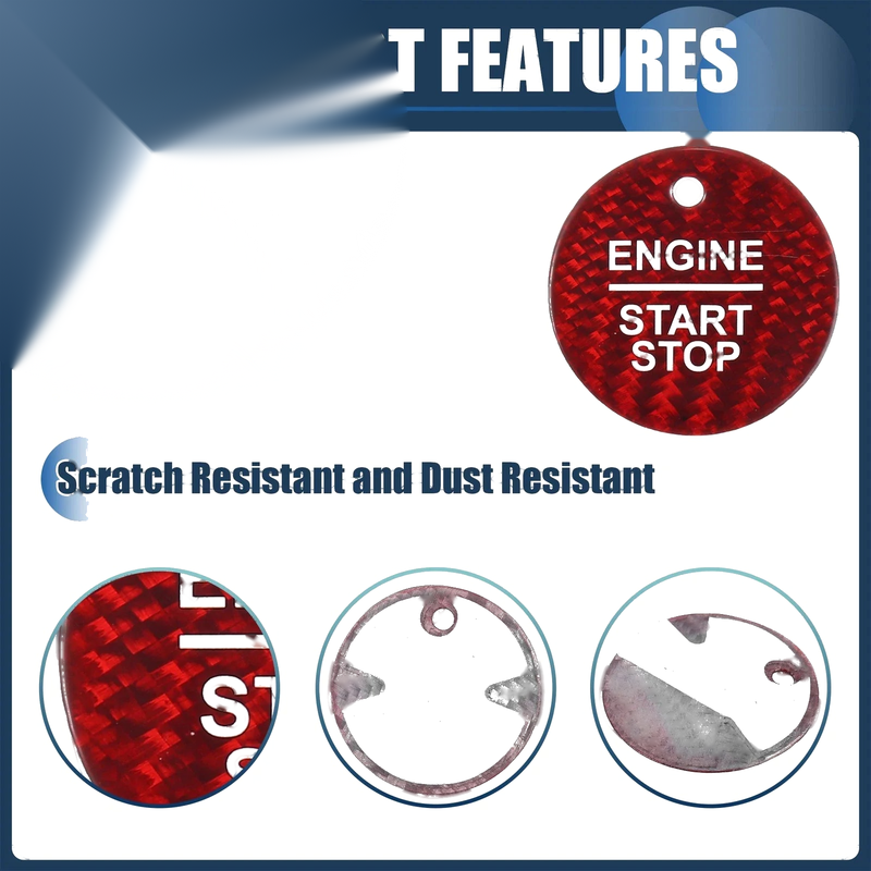 Ford - Red Ignition Starter Switch Engine Start Stop Button Cover