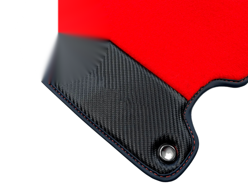 Ferrari 360 Modena with Carbon Fiber Emblem Red Carpets Floor Mats (2000-2005)