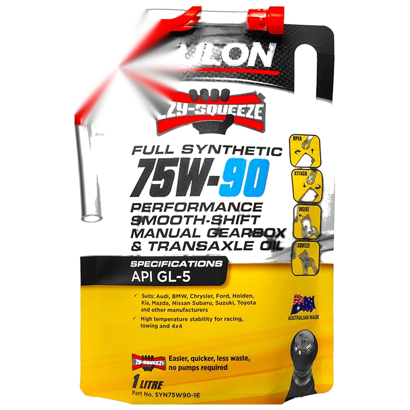 Nulon Ezy-Squeeze Full SYN 75W90 Performance Manual Gearbox Transaxle Oil 1L