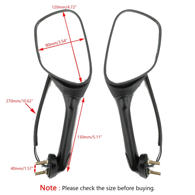 Suzuki GSXR 600 / 750 / 1000 Motorcycle Mirror Pair with Indicators (06-14)