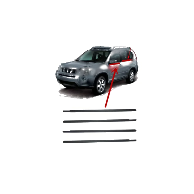 Nissan X-Trail T31 4-Piece Black Outside Window Rubber Seals (2008-2013)