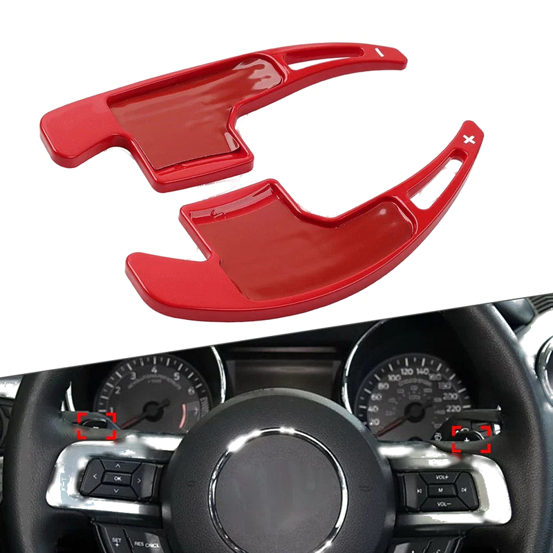 Ford Mustang Red Steering Wheel Shift Paddle Shifter Trim Cover (2015-2023)