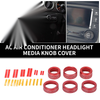 Jeep Wrangler (2018-2023) 6 x Pcs AC Headlight Media Switch Knob Cover Ring