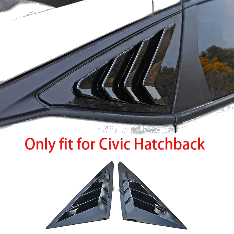 Honda Civic Hatchback Gloss Black Side Window Louver Shutter Covers (2022-2023)
