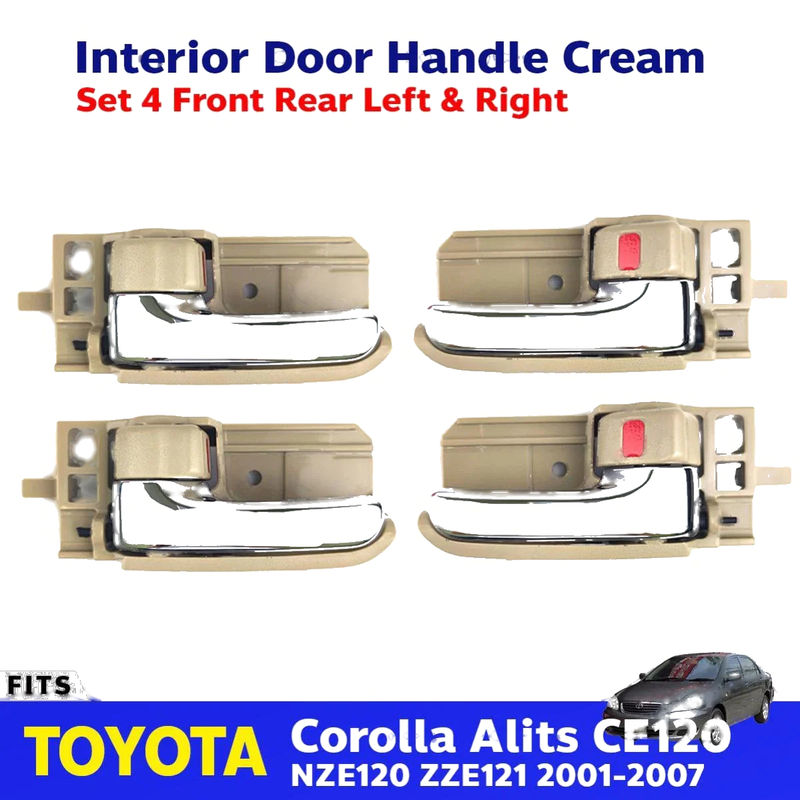 Interior Door Handle Cream Set 4 Fits Toyota Corolla Altis CE120 SED 2001-07 D06