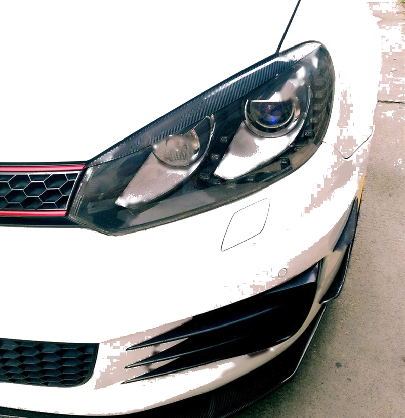 VW Golf 6 GTI MK6 2 x Carbon Fiber Headlight Eyelid Trim (2008-2013)