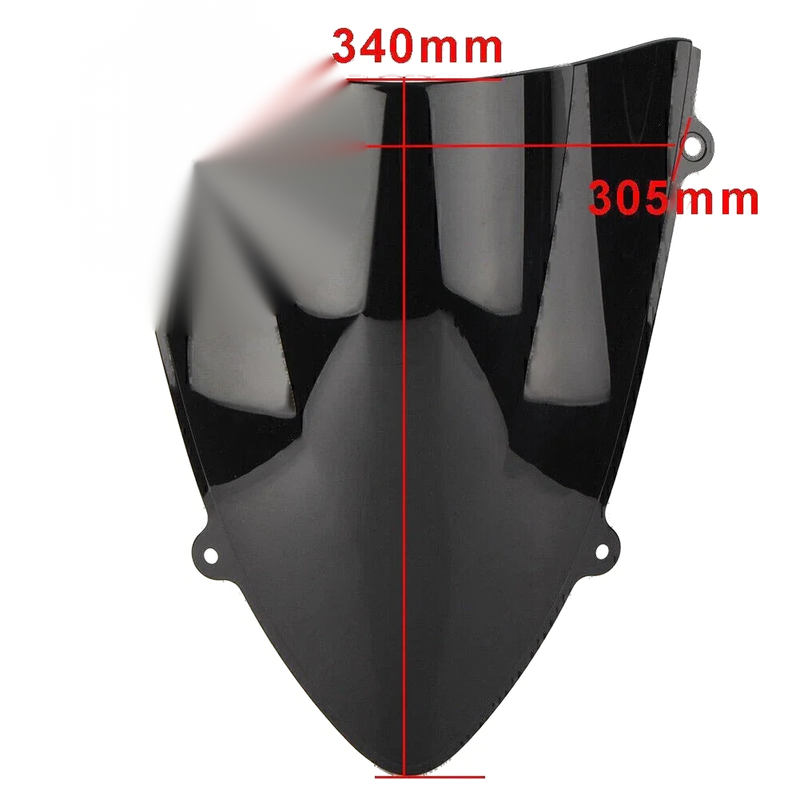Kawasaki Ninja 250R EX250 (2008-2012) Black Double Bubble Windshield