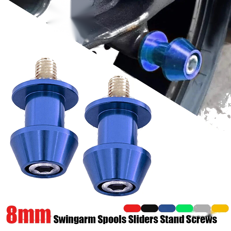 HONDA CBR 600RR 1000RR CBR954RR Blue Swingarm Spools Slider M8 (2003-2023)