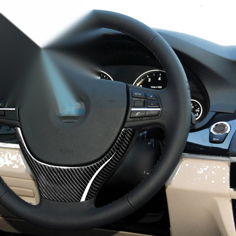 BMW F10 530i 535i 550i GT Real Carbon Fiber Steering Wheel Cover Trim fit
