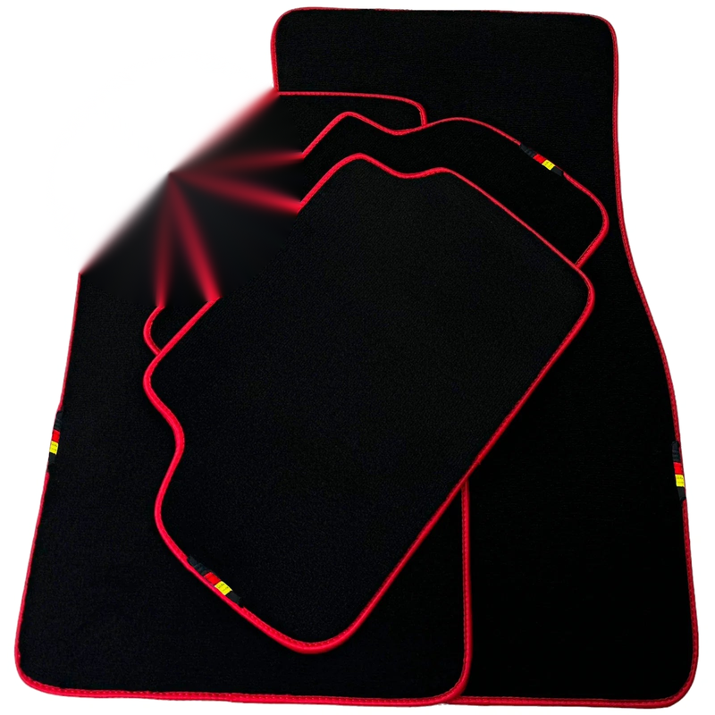 BMW 7 Series E65 (2001-2008) - AutoWin Brand, Red Trim Black Floor Mats