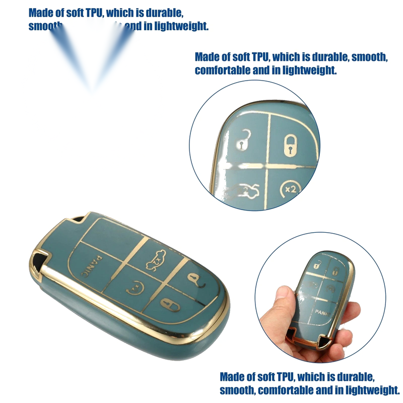 Jeep Cherokee Compass Renegade TPU 5 Button Keyless Entry Remote Cover
