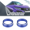 Honda Civic 3 x Blue AC Knob Covers & Engine Start Button Cover (2016-2021)