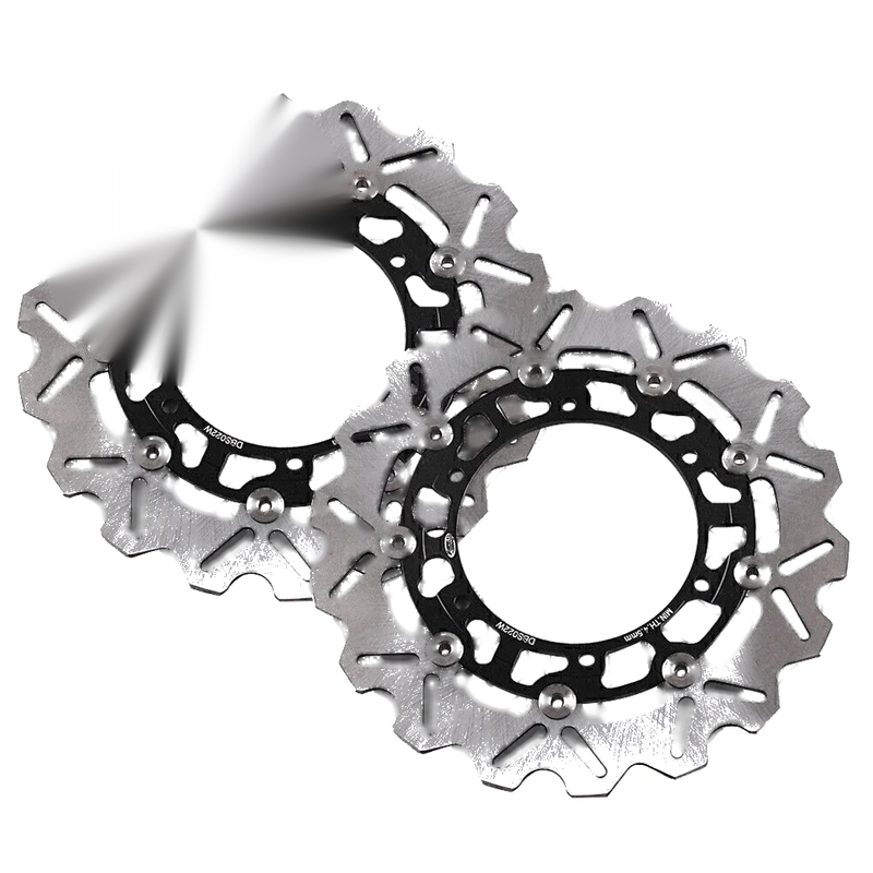 YAMAHA YZF R1 R6 XJR 1300 Black Front Left & Right Brake Disc Rotors (99-02)