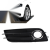 Audi A4 B8 S4 Front Bumper Fog Light Grille Cover with Chrome Ring (2008-2012)