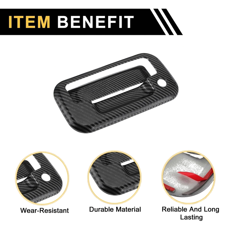 Ford F-150 (2015-2023) - Black Fiber Pattern Exterior Door Handle Cover Set