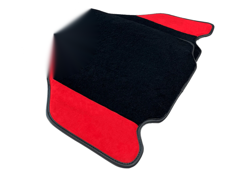 Ferrari F430 2 x Carpet & Red Alcantara Leather Floor Mats (2004-2009)