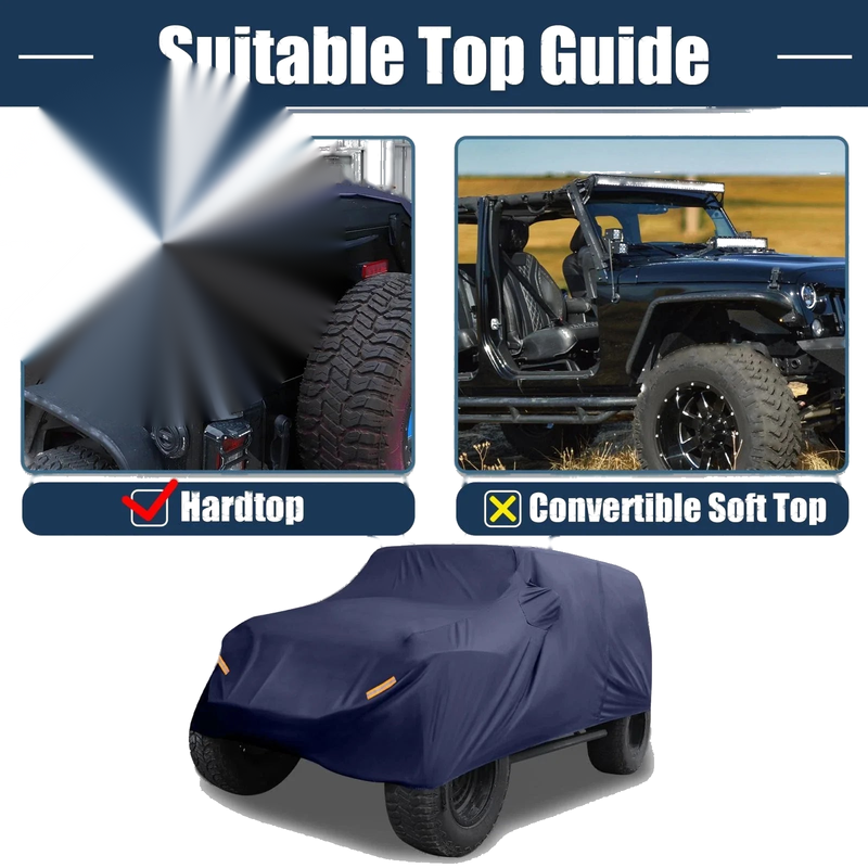 Jeep Wrangler JK JL 4-Door (2007-2021) Sun Protection Navy Blue SUV Car Cover