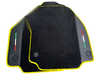 Ferrari 488 GTB Black Tailored Carpets with Yellow Trim Floor Mats