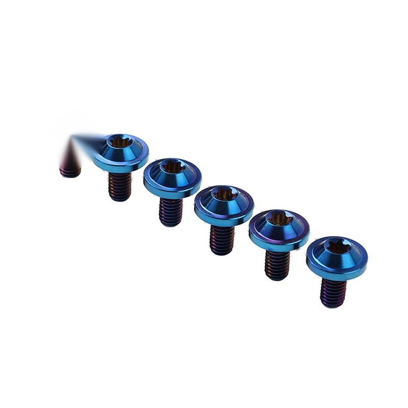 Bike Motor - Blue 6 x M6x25mm Titanium Alloy Torx Head Bolts