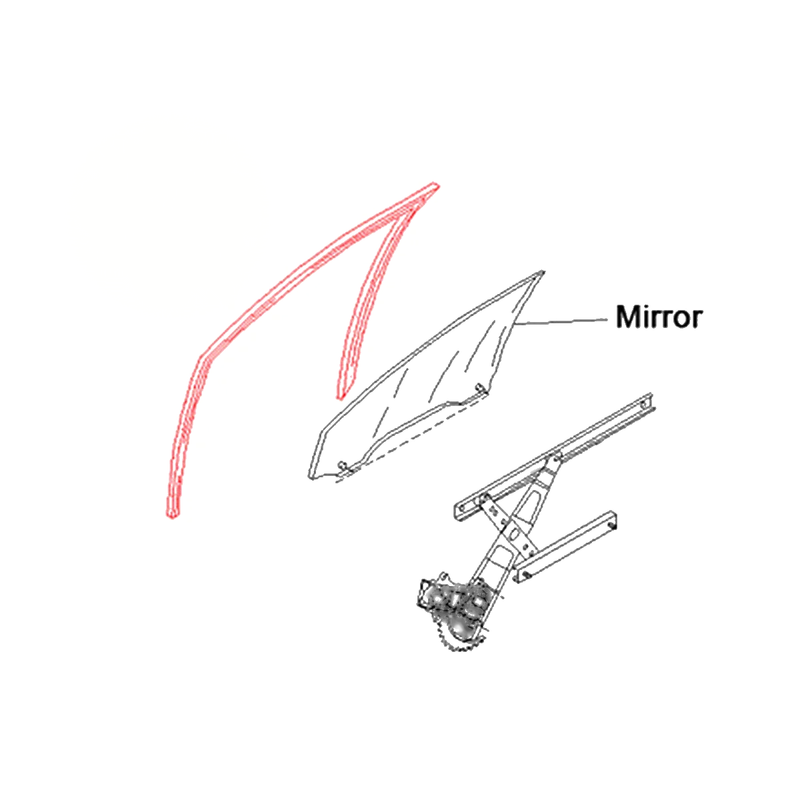 Honda Civic Hatchback 2006-2011 Left Door Glass Run Channel Seal