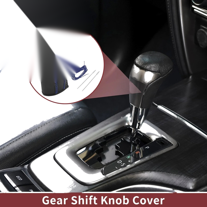 Ford Fiesta 2009-2012 - Black Blue Faux Leather Gear Shift Knob Cover