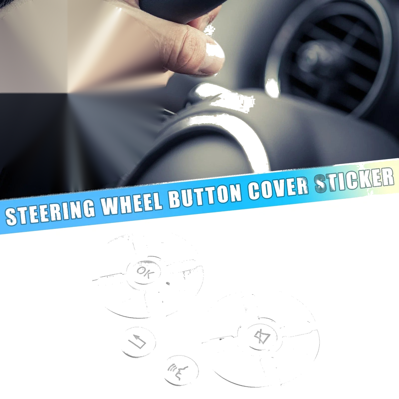 Mercedes-Benz ABS Silver Tone 12 x Pieces Steering Wheel Button Covers