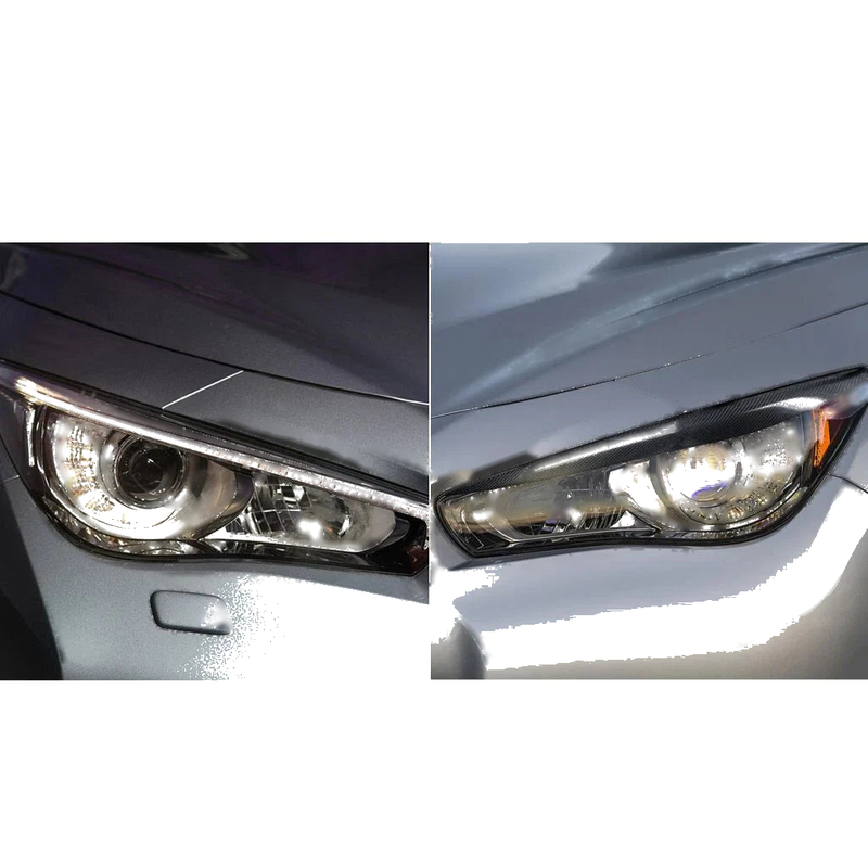 Infiniti Q50 2014-2018 Carbon Fiber Headlight Eyelid Eyebrow Cover Trim