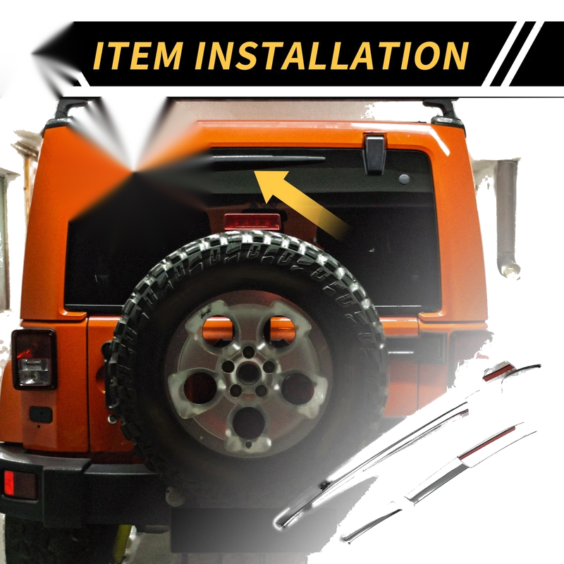 Jeep Wrangler JL JLU Rear Window Wiper Arm Blades Covers (2018-2023)