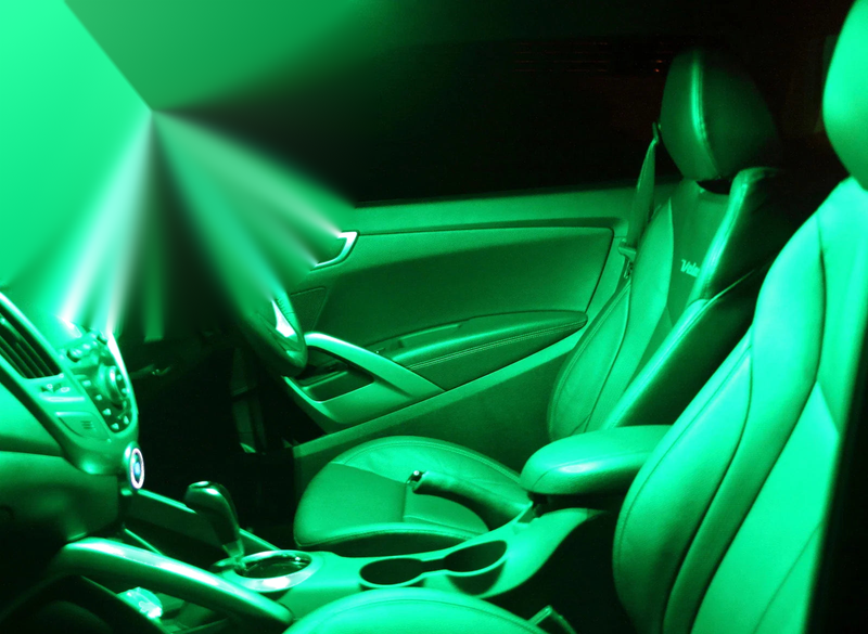 Hyundai Veloster Bright Green LED Interior Light Conversion Kit