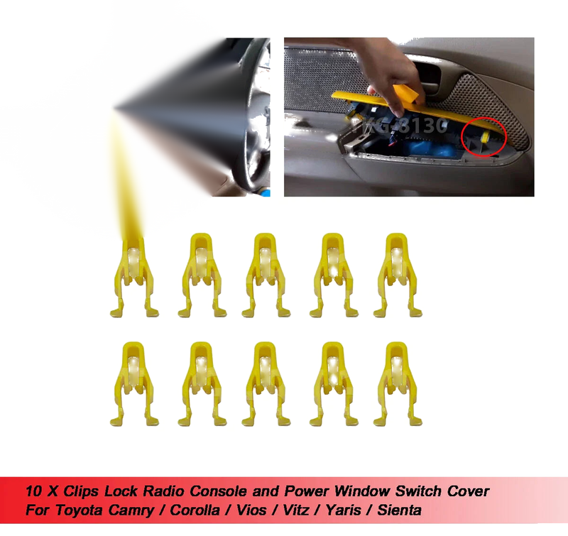 Toyota Camry, Corolla,Vitz, Sienta 10 x Clips (2002-2023)