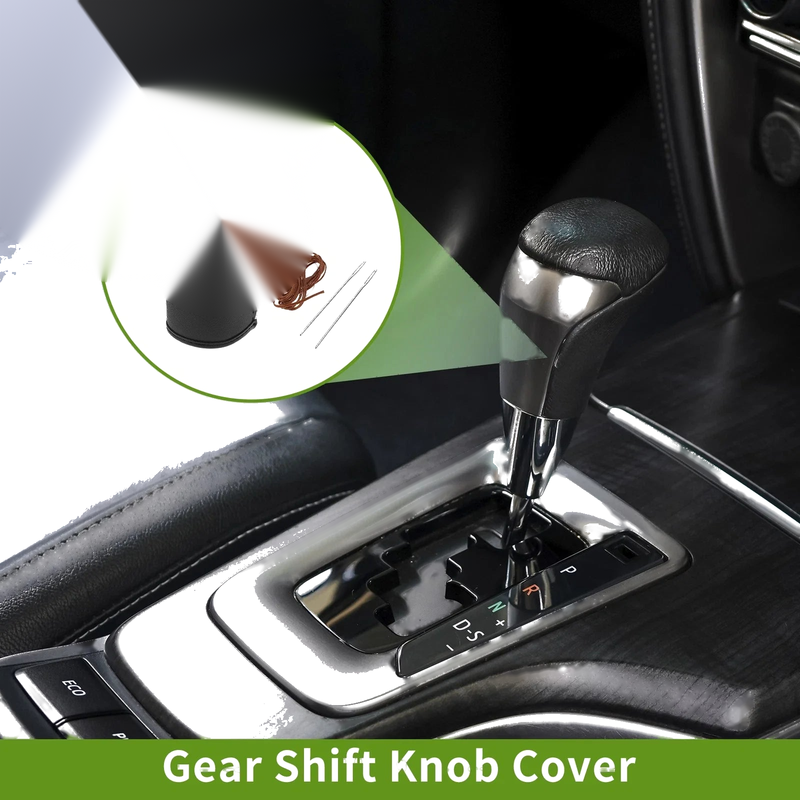 Honda Civic Car Gear Shift Knob Cover Black Brown Faux Leather (2022-2024)
