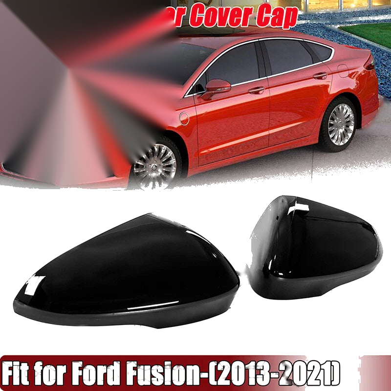 Ford Fusion 2 x Glossy Black Side Rearview Mirror Covers (2013-2021)