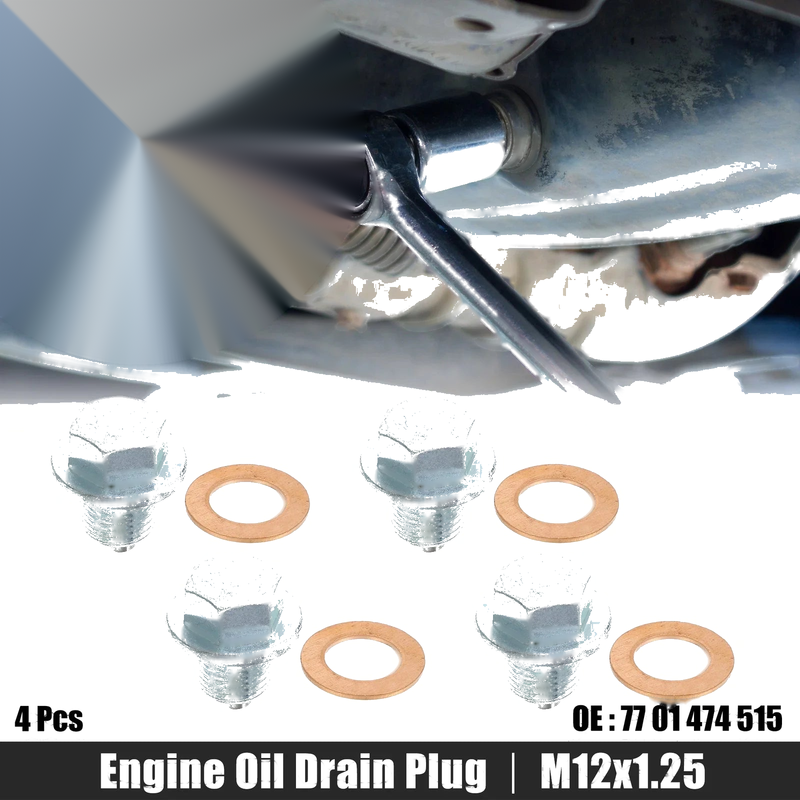 Lexus M12x1.25 Engine Oil Drain Plug Screws w/ Seal Rings