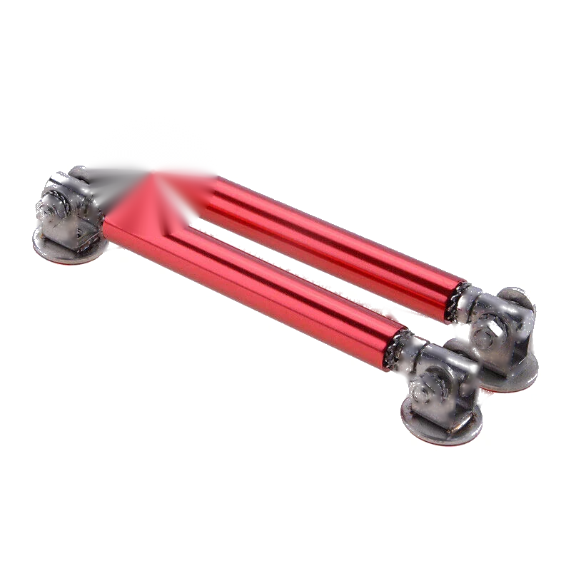 2 x Red Universal Car Front Bumper Lip Splitter Rod Strut Tie Bar Support