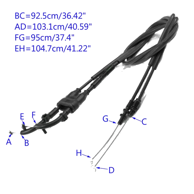 Yamaha MT-07 Throttle Cable Set - Push & Pull - Black (2014-2021)