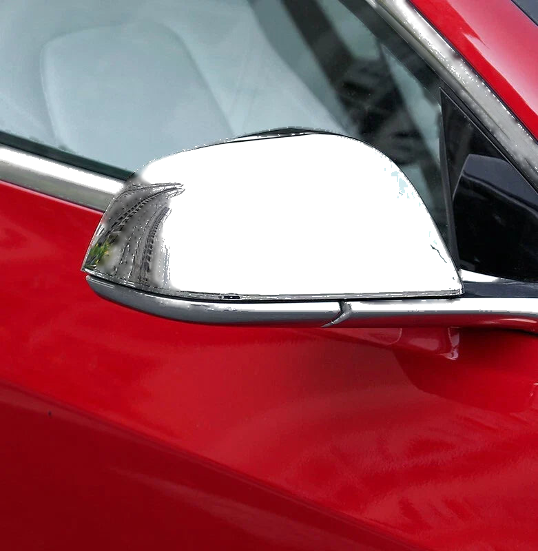 Tesla Model Y Side Rearview Mirror Chrome Cover Trim (2021-2023)