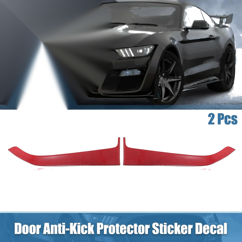 Ford Mustang (2015-2022) Red 2 x Door Panel Guard Protector Stickers