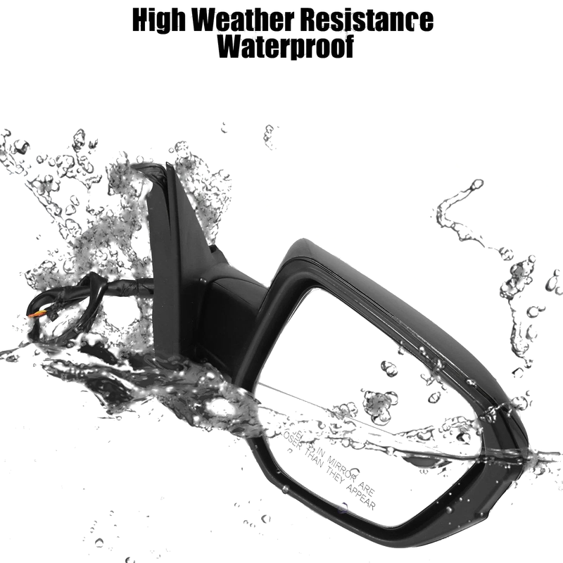 Honda Civic 3 Pin Right Side Door Mirror Assembly Black (2016-2021)